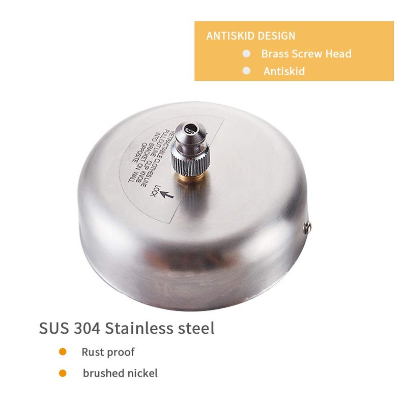 BESy Retractable Clothesline SUS304 Stainless Steel Clothes Dryer with Adjustable Stainless Steel Rope String Hotel Style Heavy Duty,9..2 Feets,Brushed Nickel Finish, Round Style - Image 3