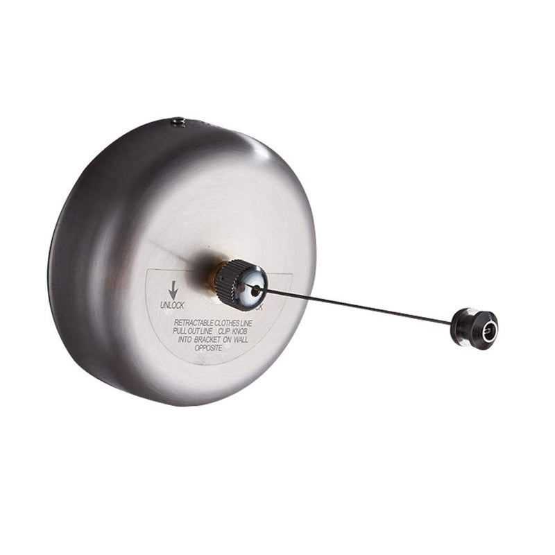 BESy Retractable Clothesline SUS304 Stainless Steel Clothes Dryer with Adjustable Stainless Steel Rope String Hotel Style Heavy Duty,9..2 Feets,Brushed Nickel Finish, Round Style - Image 1