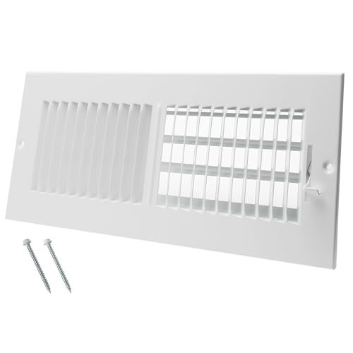 Howeall 12 x 4 Inch [Duct Opening] Air Vent Covers for Wall or Ceiling - High Airflow 2 Way Steel Ventilation - Adjustable Wall/Ceiling Register, 13-3/4 Inch x 5-3/4 Inch [Overall Dimensions] - Image 1