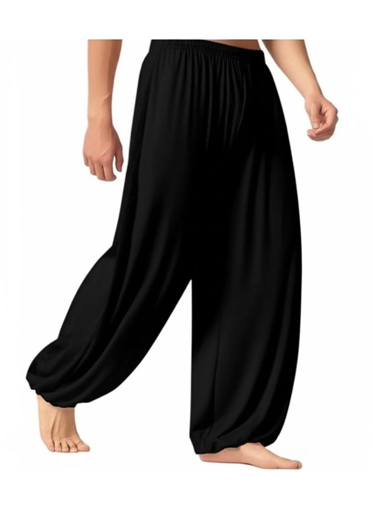 Unisex wide-leg trousers, cotton, elasticated waistband, available in multiple colors