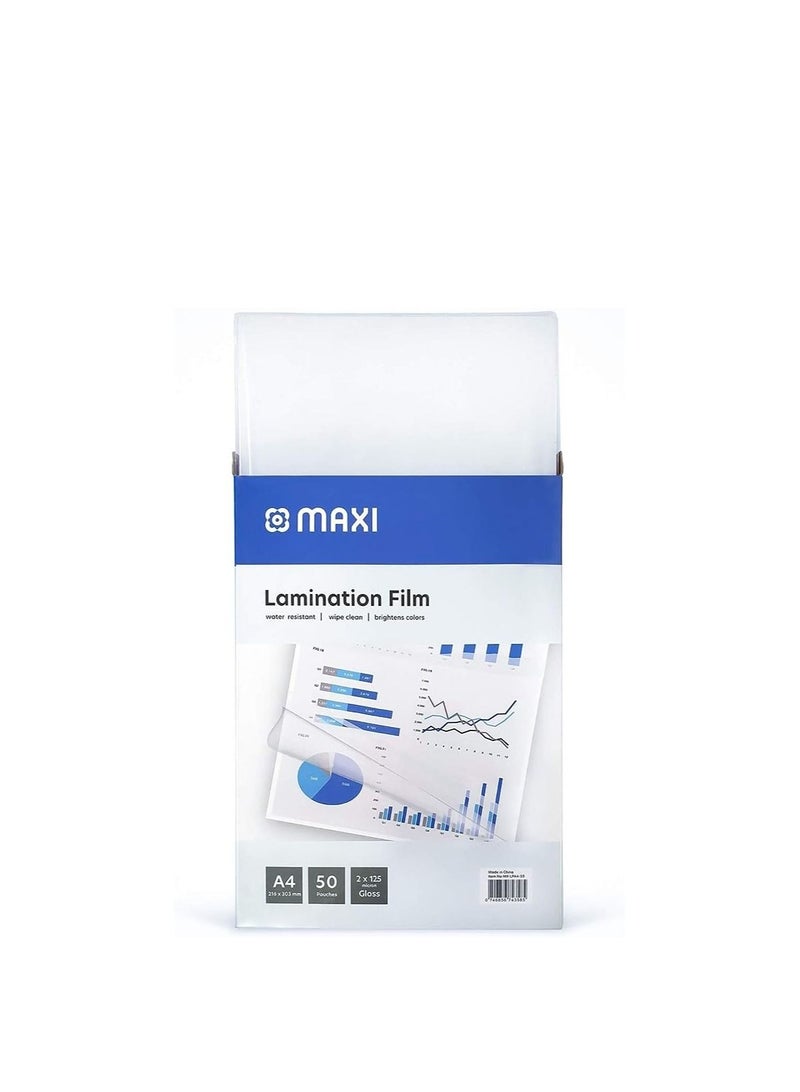 Maxi LAMINATION FILM 216X303MM 125MIC IN A BOX OF 50PC, A4 LAMINATION FILM, A4 216x303 50 - Image 2