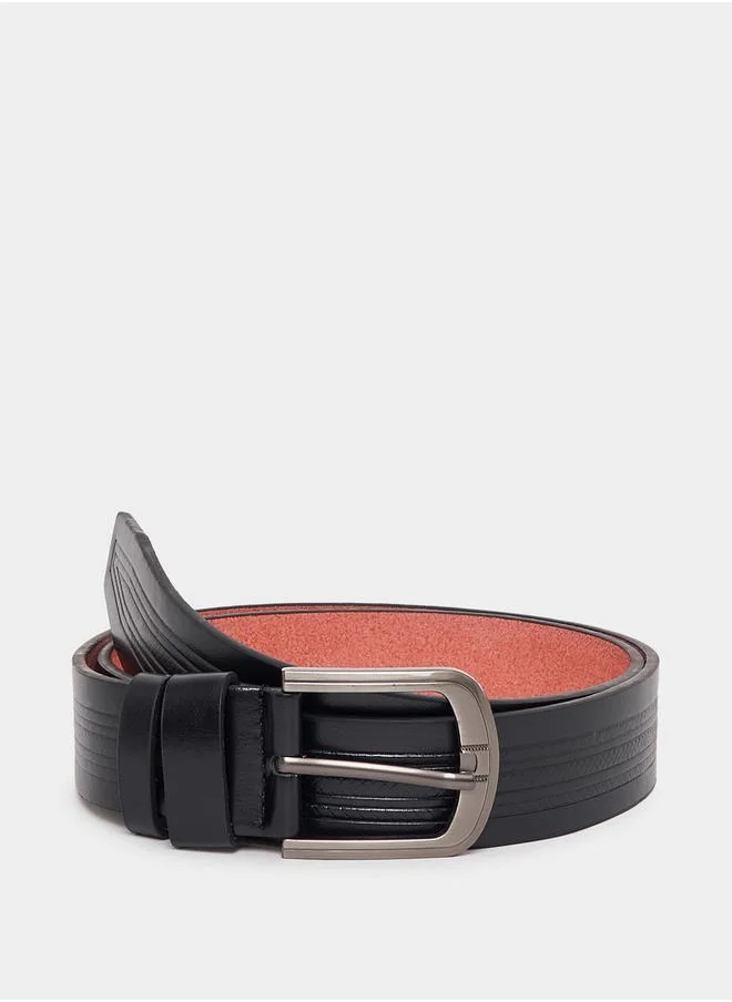 Styli Textured Belt with Pin Buckle Closure