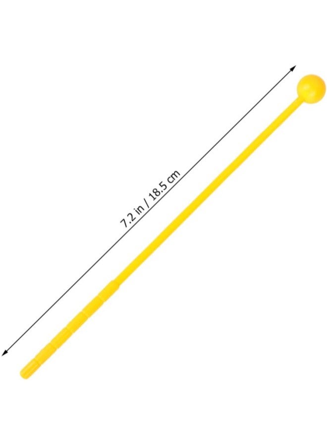 klarako 10pcs Drumsticks Plastic Handheld Drum Mallet Rod Musical Instrument Yellow
