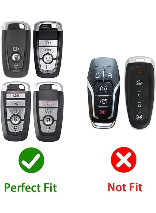 OUYoo for Ford Key Fob Cover Soft TPU with Keychain Key Case Holder Full Protection for Ford Explorer  Fusion Escape Edge Expedition F150 F250 F350 F450 F550 Maverick Mustang ( red) - Image 2