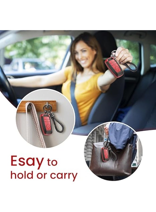OUYoo for Ford Key Fob Cover Soft TPU with Keychain Key Case Holder Full Protection for Ford Explorer  Fusion Escape Edge Expedition F150 F250 F350 F450 F550 Maverick Mustang ( red) - Image 5