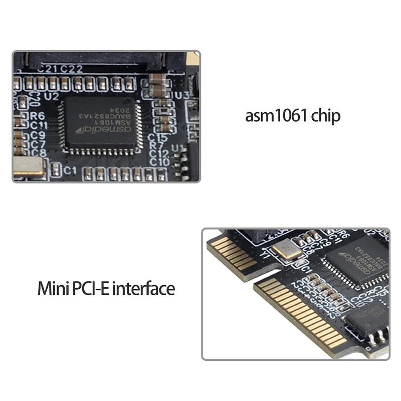 Chenyang Mini PCIE to 2 SATA 3.0 Extension Card Adapter for Motherboard SATA Hard Drive Port Extension - Image 5