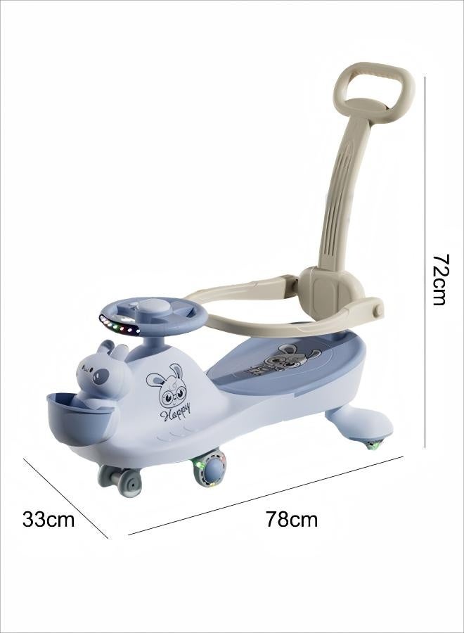 Ride On Toys Children's Swing Car With Music And Lighting Children's Toys Raise The Backrest Height Push Handle With Guardrail Anti Rollover Suitable For Children Aged 1-6 Boys And Girls  - Image 2