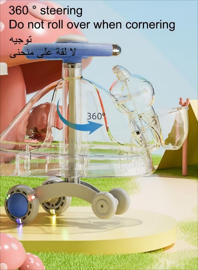 Twist Car,Ride On Toys Children's Swing Car With Music And Lighting Children's Toys Raise The Backrest Height Push Handle With Guardrail Anti Rollover Suitable For Children Aged 1-6 Boys And Girls - Image 3