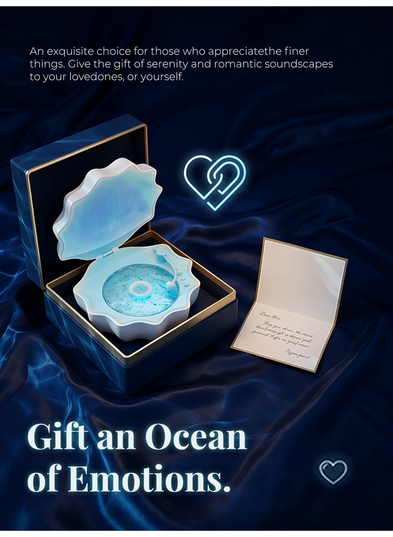 Ocean Wave Projector Light, Shell Night Light Built‑in Bluetooth Speaker, Remote Control, White Noises for Home Decor/Relaxation/Party/Music/Gift - Image 4