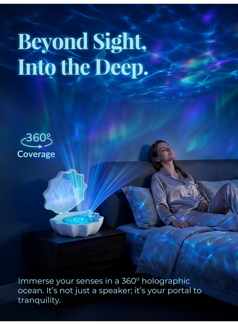 Ocean Wave Projector Light, Shell Night Light Built‑in Bluetooth Speaker, Remote Control, White Noises for Home Decor/Relaxation/Party/Music/Gift - Image 5