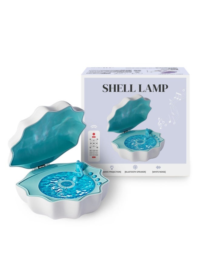 Ocean Wave Projector Light, Shell Night Light Built‑in Bluetooth Speaker, Remote Control, White Noises for Home Decor/Relaxation/Party/Music/Gift - Image 1