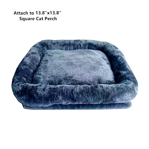 SHENGOCASE Cat Tree Tower Accessories Replacement Parts Top Cushion Bed Cover for Cat Perch with Elastic Band 138 x 138 Grey - Image 3