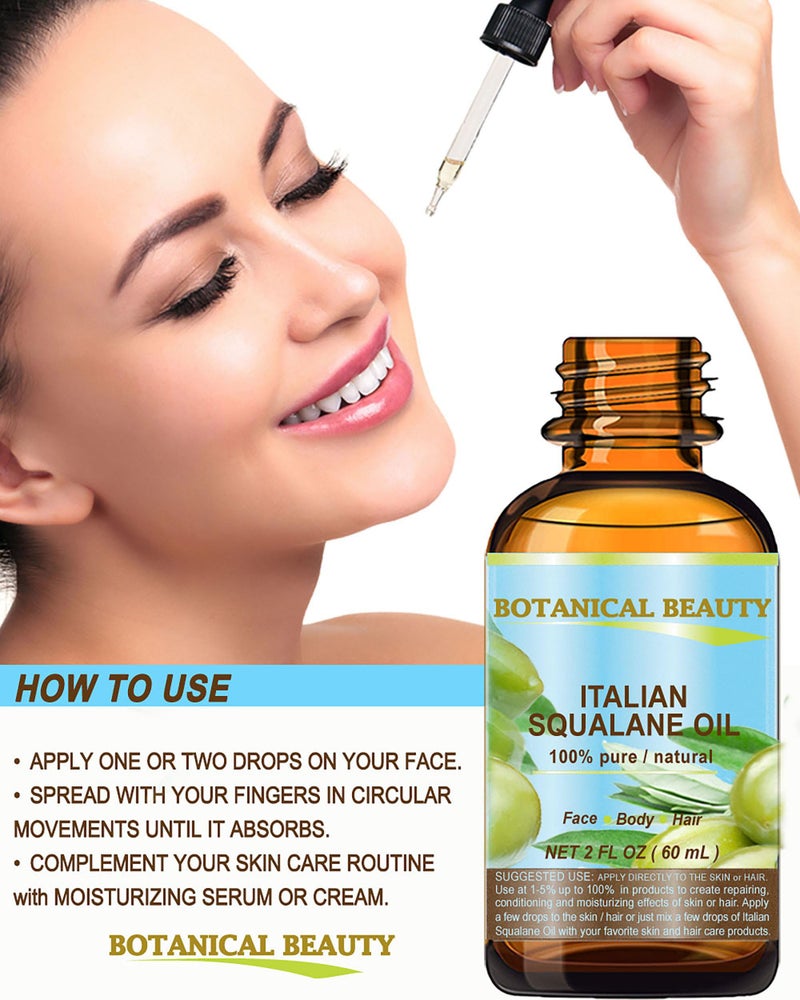 Botanical Beauty SQUALANE Italian Olive 100% Pure Natural Undiluted Oil 100% Ultra-Pure Moisturizer for Face, Skin, Body, Hair. Reliable 24/7 Skincare Protection (1 Fl Oz 30 ml) - Image 5