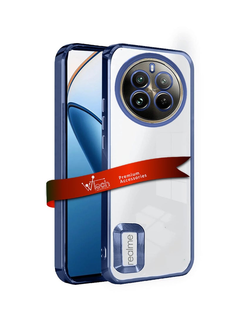 دبليو تيك حافظة لهاتف Realme 12 Pro / 12 Pro+ / 12 Pro Plus 5G 2024 باللون الأزرق الداكن من مادة TPU الفاخرة ذات الشفاه المرتفعة - Image 1