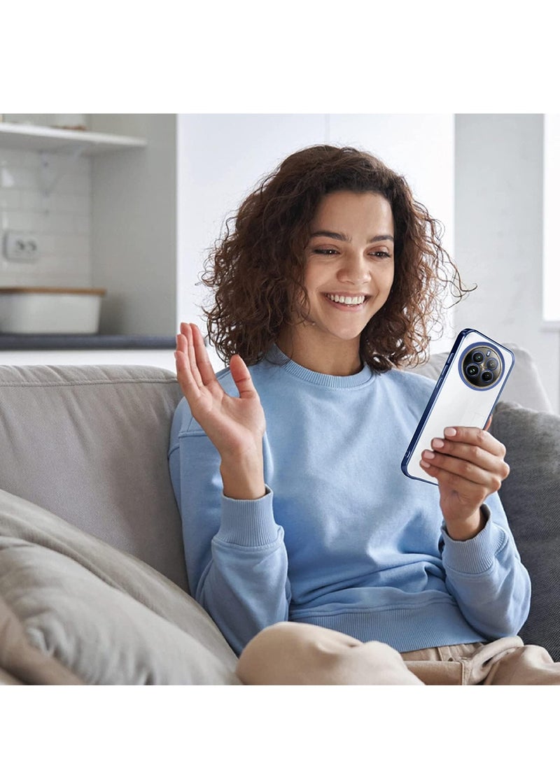 دبليو تيك حافظة لهاتف Realme 12 Pro / 12 Pro+ / 12 Pro Plus 5G 2024 باللون الأزرق الداكن من مادة TPU الفاخرة ذات الشفاه المرتفعة - Image 2