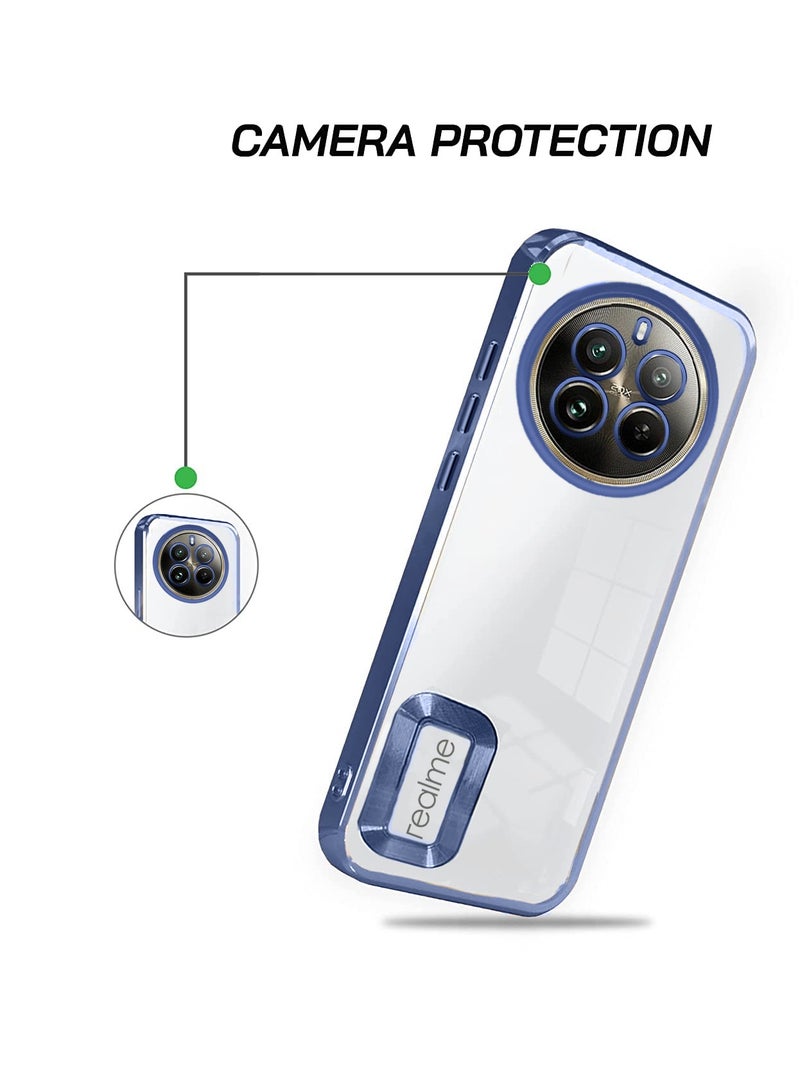 دبليو تيك حافظة لهاتف Realme 12 Pro / 12 Pro+ / 12 Pro Plus 5G 2024 باللون الأزرق الداكن من مادة TPU الفاخرة ذات الشفاه المرتفعة - Image 4