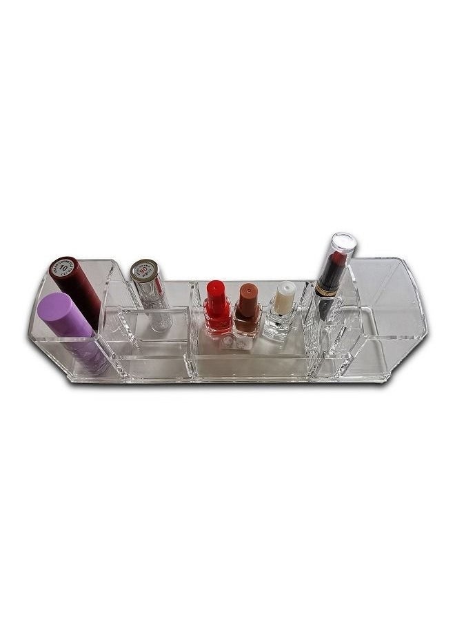 asmat Premium Clear Acrylic Lipstick Cosmetic Makeup Organizer Display Stand – Multi-Tier Transparent Storage Holder Rack for Lipsticks, Lip Gloss, Makeup Brushes, and Beauty Essentials – Ideal for Vanity, Bathroom, or Professional Use  - Image 3