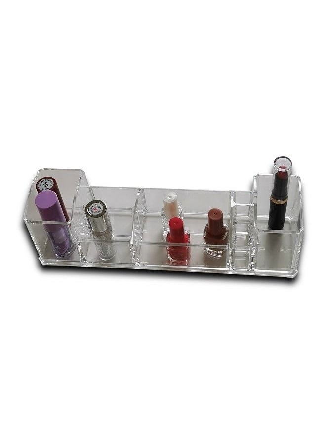 asmat Premium Clear Acrylic Lipstick Cosmetic Makeup Organizer Display Stand – Multi-Tier Transparent Storage Holder Rack for Lipsticks, Lip Gloss, Makeup Brushes, and Beauty Essentials – Ideal for Vanity, Bathroom, or Professional Use  - Image 1