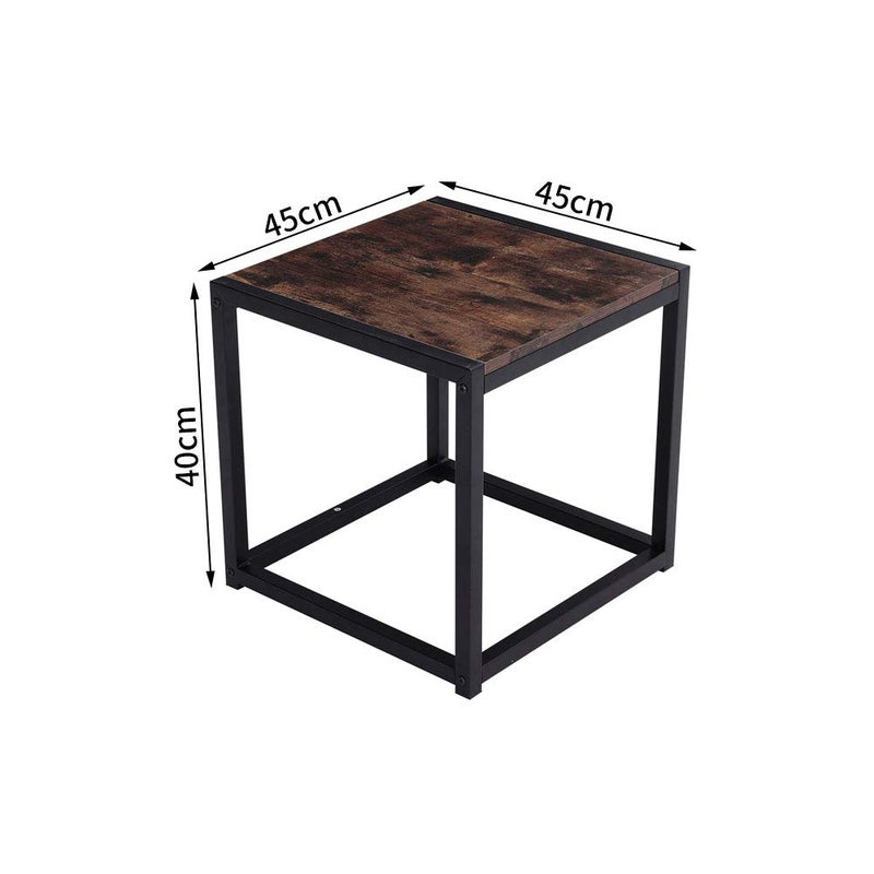 FUKEA Coffee Tables for Living Toom Small, Side Table, Sofa Table, Slim Square Modern Wooden Bedside Cabinet for Telephone, Laptop & Record, Fit for Bedside Bedroom Hallway Corner End Space Dark Wood - Image 2