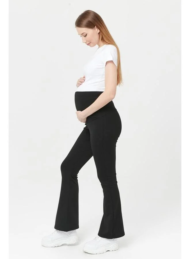 LuvmaBelly Myra8065 Thermal Lined Warm Waist Adjustable Spanish Leg Maternity Leggings.