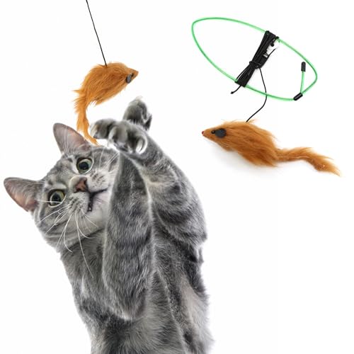 SPOT A-Door-Able Bouncing Mouse Cat Toy - Hanging Rattle & Catnip Interactive Toy, Entertain Cats for Hours, Indulge Natural Hunting Instincts, Provide Mental Stimulation, Suspend From Any Door Frame - Image 3