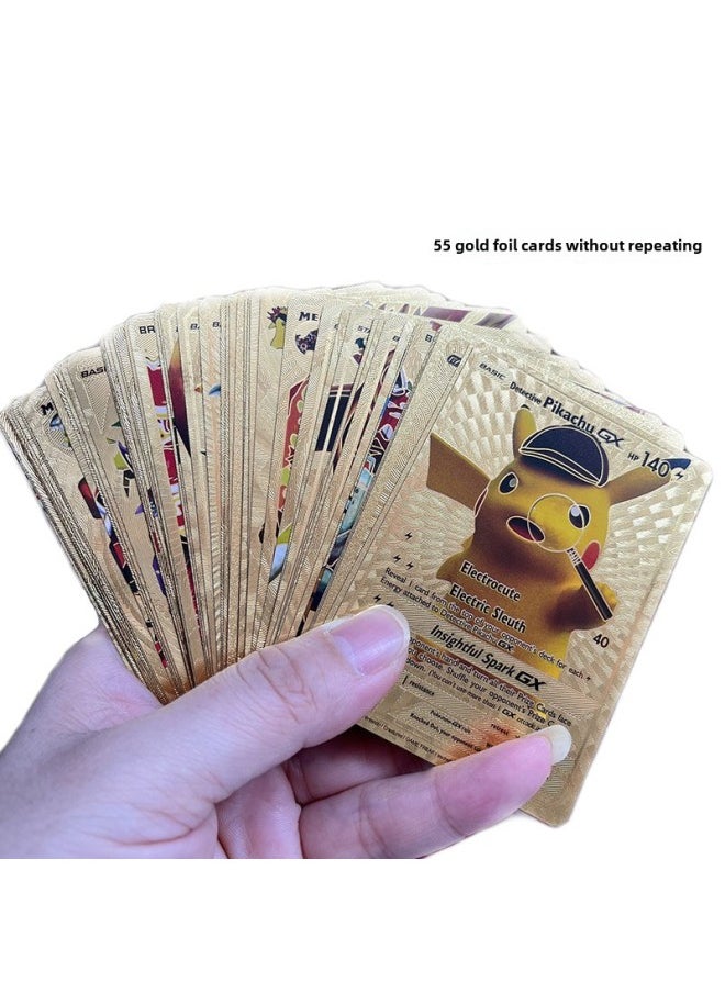 Generic - English Star Card Ronaldo Gold Foil Card 55 No Repeat World Cup Football PVC Stumble-Color:Baokemeng Gold Foil Card 55 No Repeat - Image 1
