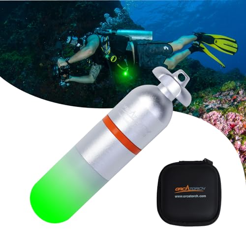 ORCATORCH SD01PRO Upgraded Bright Dive Signal Light, Submersible Beacon Mini Tank Marker Light with Constant and Flashing Modes, for Scuba Diving and Night Time Visibility (Green) - Image 1