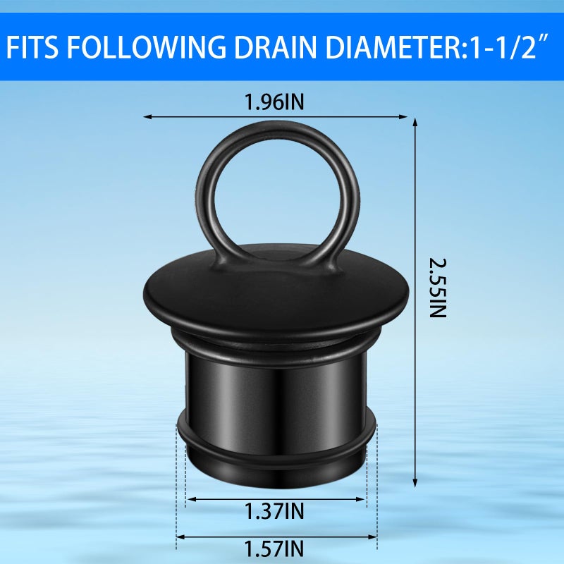 Wenqik 4 Pcs PVC Boat Drain Plug for 1-1/2" 1/8" Livewell Drain Plugs Thru Hull, Push in Boats Scuppers for Prevent Water Overflow(Black,1-1/2") - Image 2
