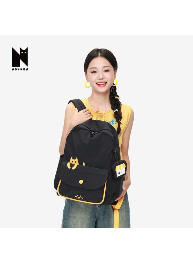 Noxxon Large Capacity Backpack For College Students, High-style Outdoor Travel Lightweight Shoulder Bag, Obsidian Black, Large Size - Image 1