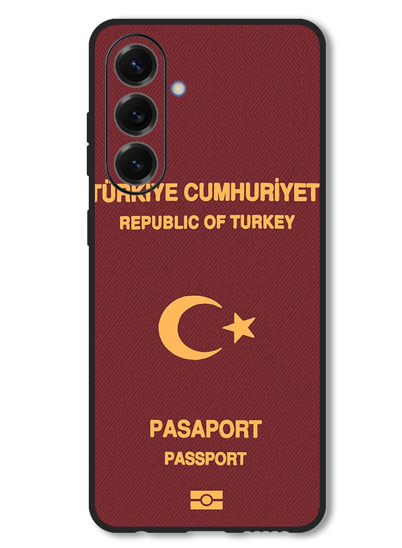 Theodor Case Compatible with Samsung Galaxy M56 6.74 Inch Protection Shockproof Bumper Cover Turkey Passport - Image 1
