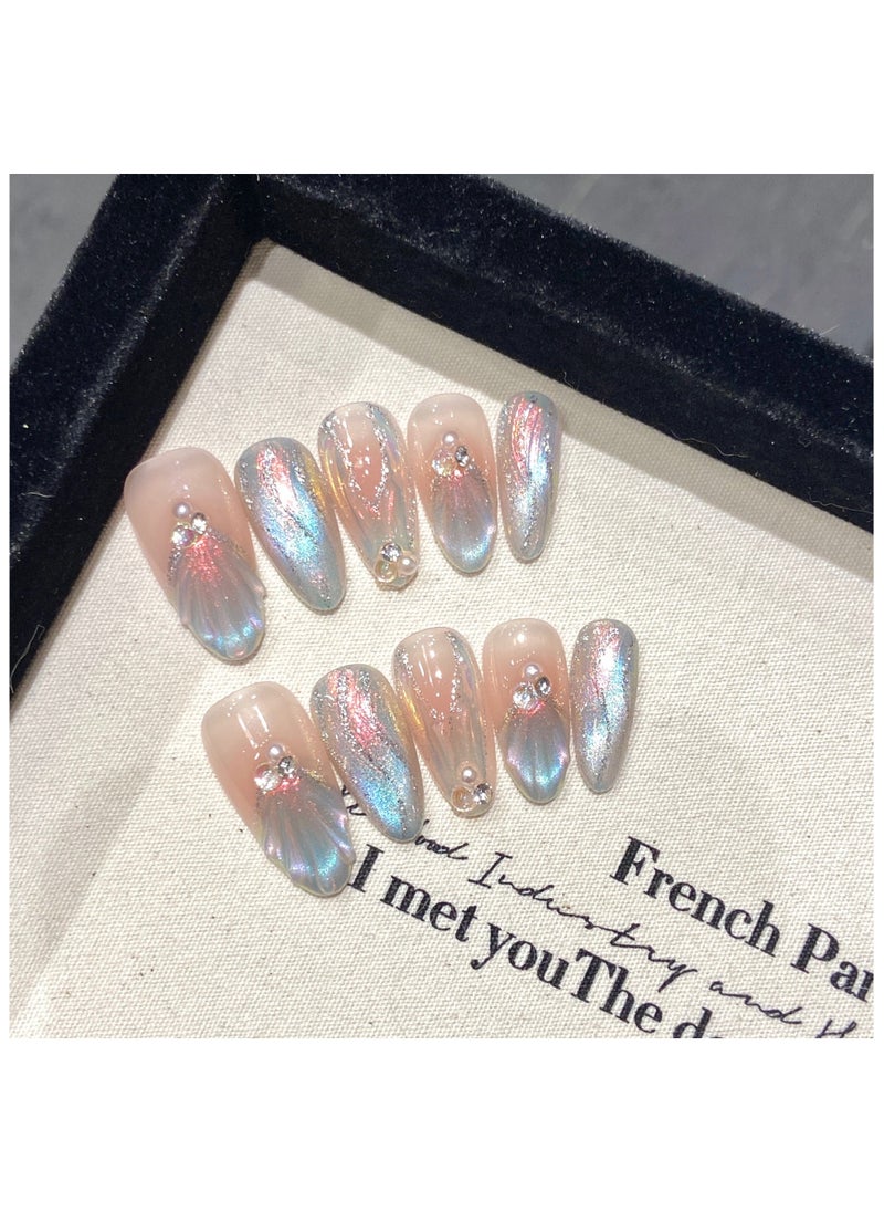 Binzo Beauty - Binzo Beauty Handmade Press On Nails, 10pcs, Nails Art , Acrylic Nails, False Nails, Luxury Collection, Luxury Nails Arts, New Accessories， Wedding Nails，Party Nails. - Image 1