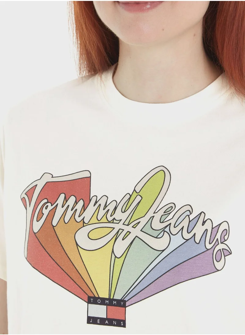 TOMMY JEANS Crew Neck Printed T-Shirt
