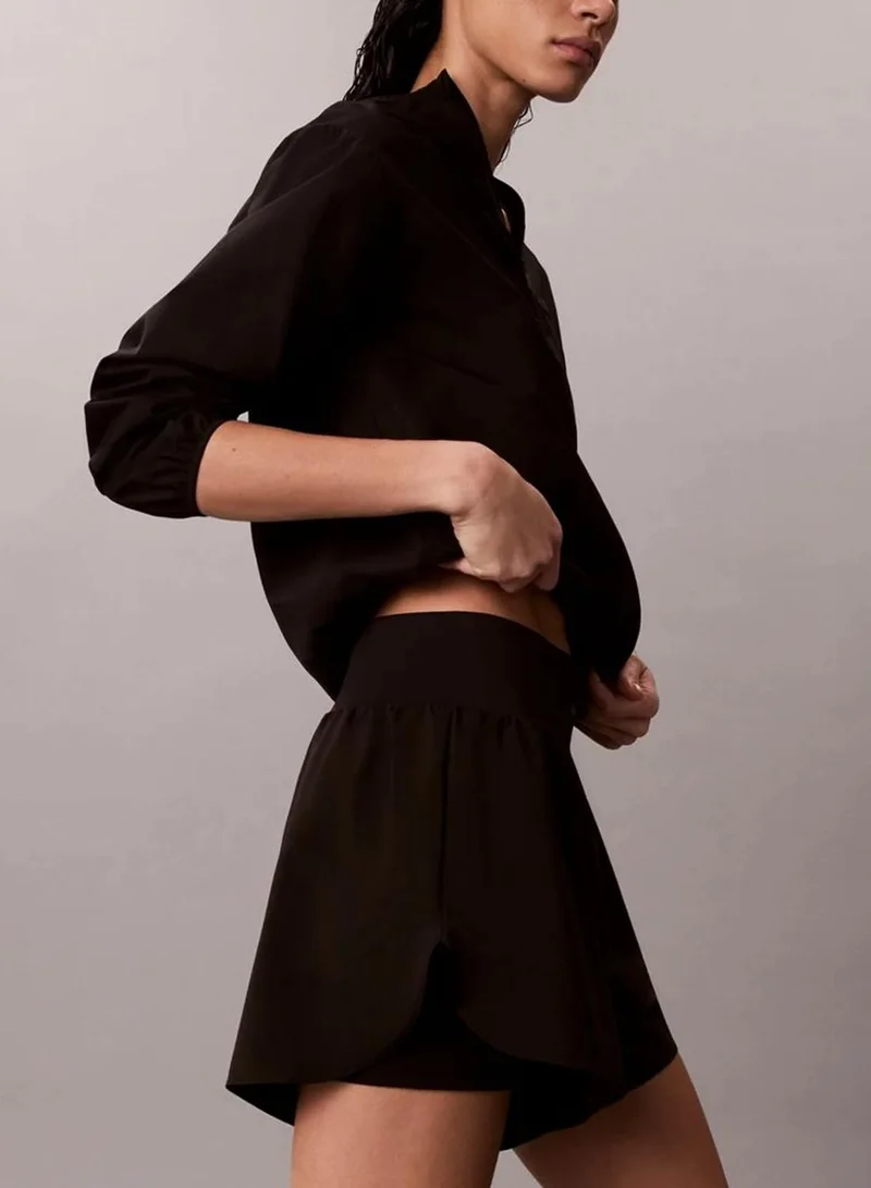Calvin Klein Black Water-Repellent 2-In-1 Gym Shorts for Women | Best Price UAE