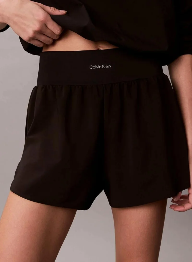 Calvin Klein Black Water-Repellent 2-In-1 Gym Shorts for Women | Best Price UAE