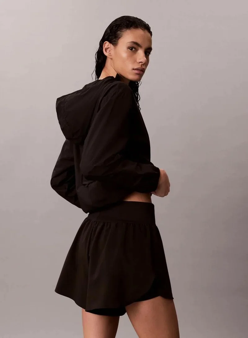 Calvin Klein Black Water-Repellent 2-In-1 Gym Shorts for Women | Best Price UAE