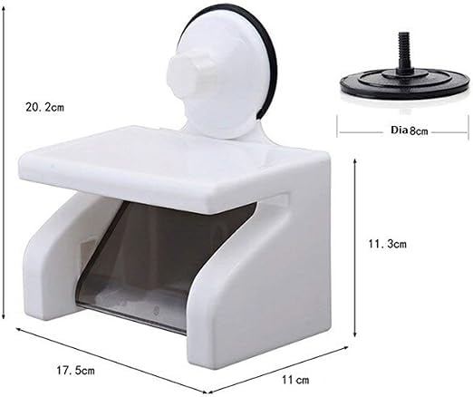 CHALISA ABS and Plastic Magic Self Adhesive 2 Way Kitchen/Bathroom Toilet Paper Holder Dispenser (Standard, White-1) - Image 4