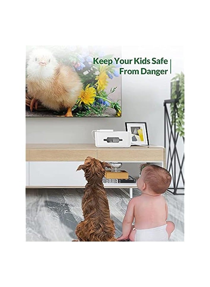 erorex Cable Management Box Power Plug Socket Hider Safety Storage Box, Wire/Cord Organizer Box, Phone Holder For Home Desktop（white）  - Image 4