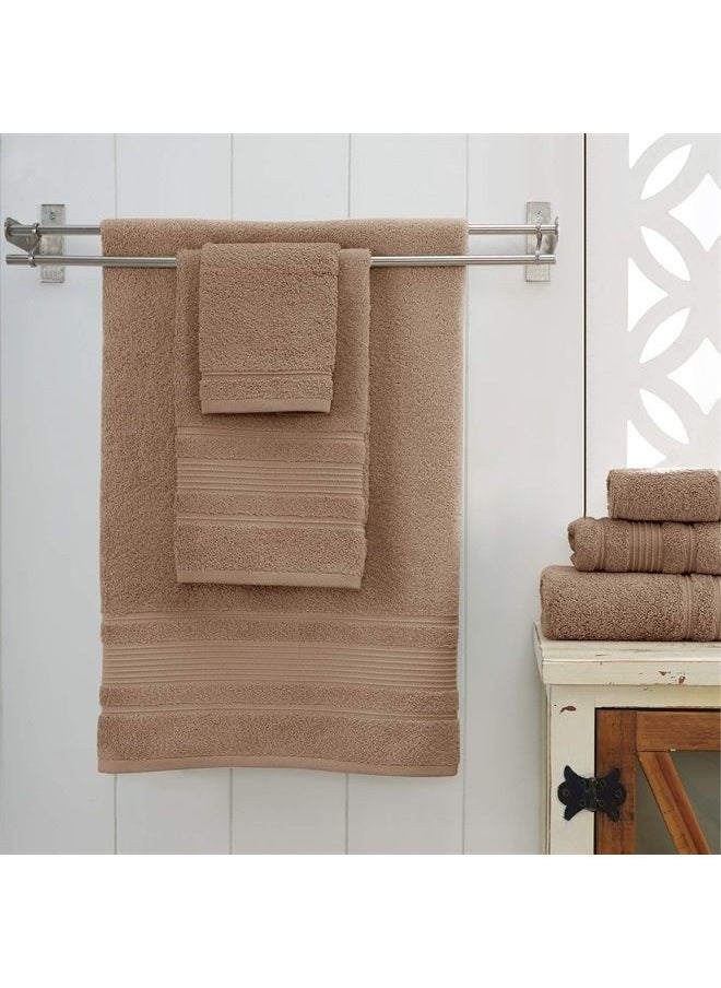 Qute Home - 4-Piece Bath Towels Set, 100% Turkish Cotton Premium Quality Towels for Bathroom, Quick Dry Soft and Absorbent Turkish Towel, Set Includes 4 Bath Towels (Brown) - Image 1