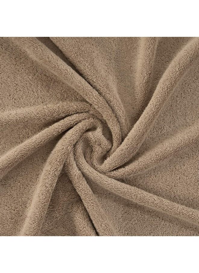 Qute Home - 4-Piece Bath Towels Set, 100% Turkish Cotton Premium Quality Towels for Bathroom, Quick Dry Soft and Absorbent Turkish Towel, Set Includes 4 Bath Towels (Brown) - Image 1