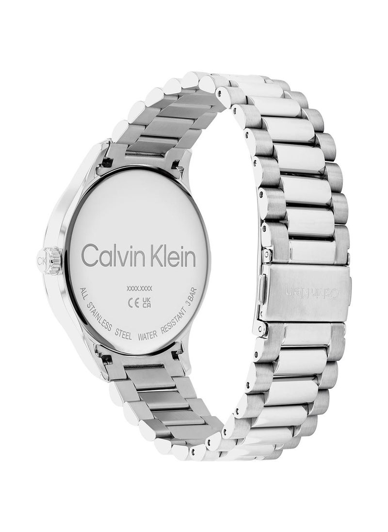 CALVIN KLEIN - Analog Round Waterproof  Wrist Watch With Stainless Steel 25200036 - Image 1