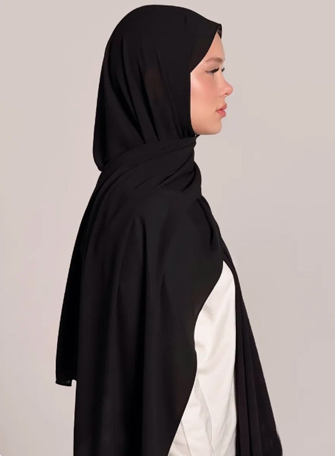 Solid Color Bubble Chiffon Scarf for Women Fashion Soft Hijab Long Scarfs Wrap Scarves  - Image 4