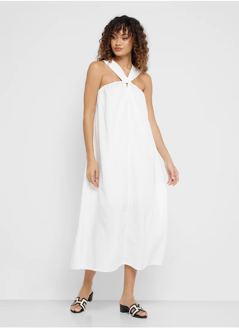 جينجر Haltner Neck Column Maxi Dress