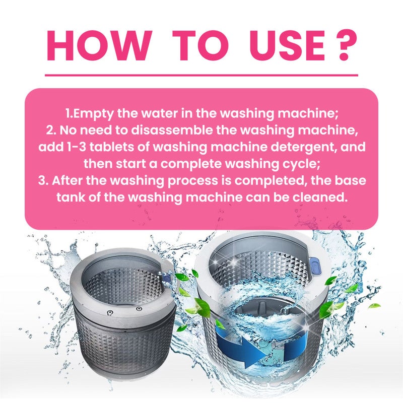 Washing Machine Effervescent Tablets: White, Unique Stubborn Buildup-targeting Formula - Effortless Stain & Dirt Removal, No Manual Cleaning Needed, Long-lasting 1-month Cleanliness For All Washing Ma - Image 5