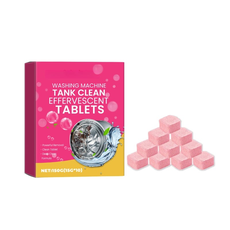 Washing Machine Effervescent Tablets: White, Unique Stubborn Buildup-targeting Formula - Effortless Stain & Dirt Removal, No Manual Cleaning Needed, Long-lasting 1-month Cleanliness For All Washing Ma - Image 1