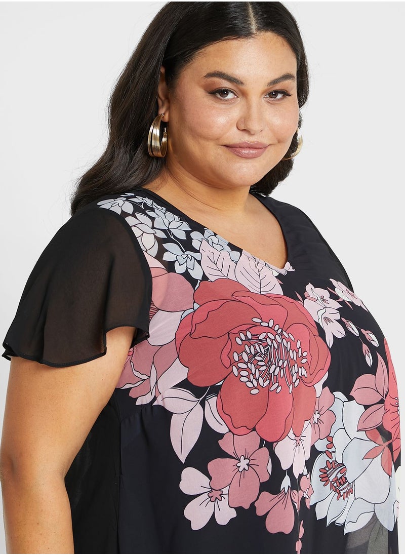 Avenue Floral V-Neck Dress  - Image 3