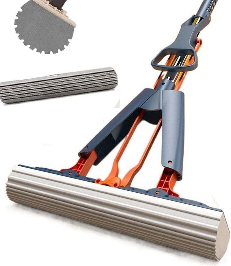 Flygon Butterfly Head Floor Cleaner Magic Mop Stainless Steel Telescopic Handle Absorbent Sponge Mop Home - Image 1
