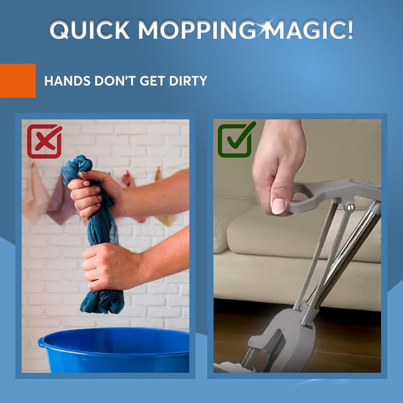 Flygon Butterfly Head Floor Cleaner Magic Mop Stainless Steel Telescopic Handle Absorbent Sponge Mop Home - Image 5