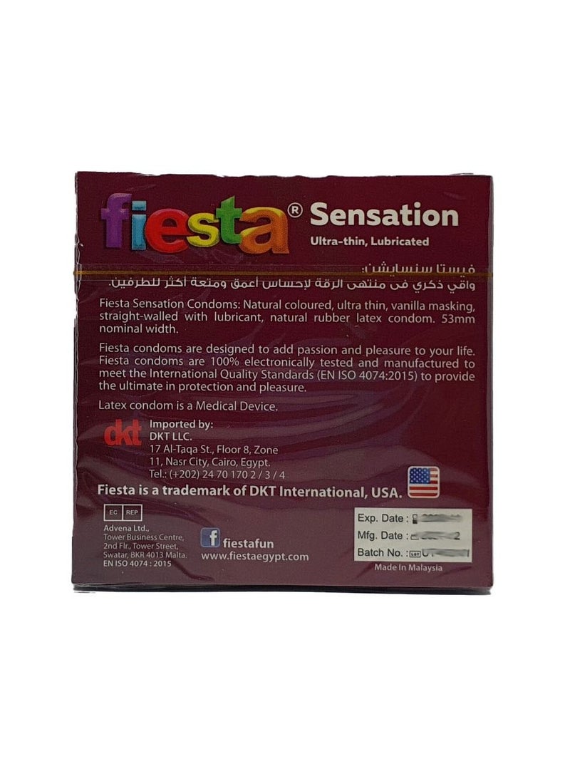 FIESTA - Fiesta Sensation - Ultra Thin Condoms - Pack of 3 Pcs - Image 1