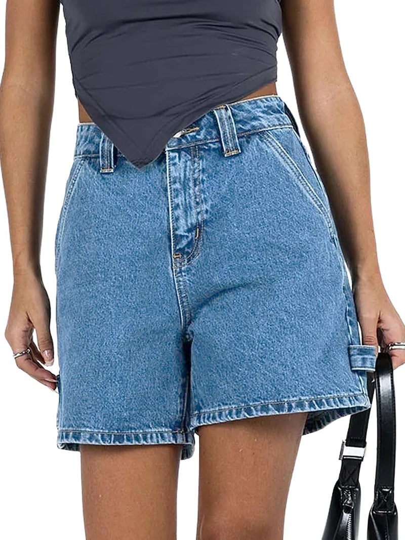 Kedera Womens High Waisted Boxy Denim Shorts Summer Fashion 2026 Casual Button Down Baggy Jean Shorts with Pockets - Image 5