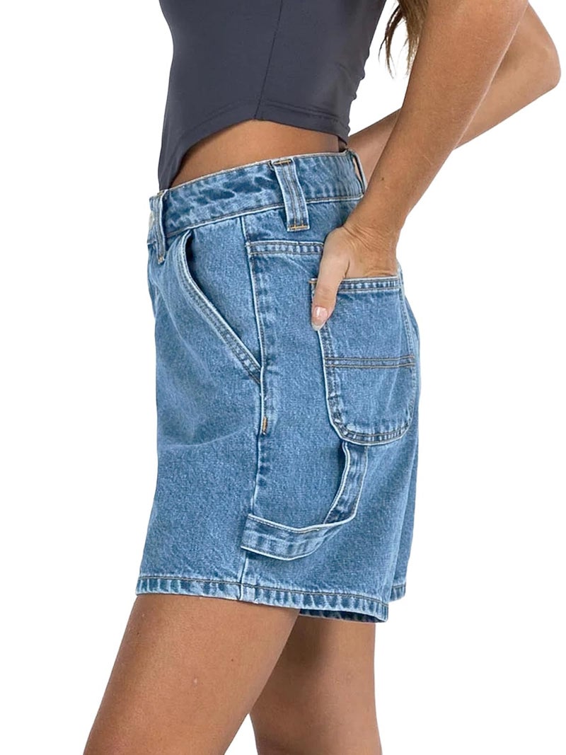 Kedera Womens High Waisted Boxy Denim Shorts Summer Fashion 2026 Casual Button Down Baggy Jean Shorts with Pockets - Image 2